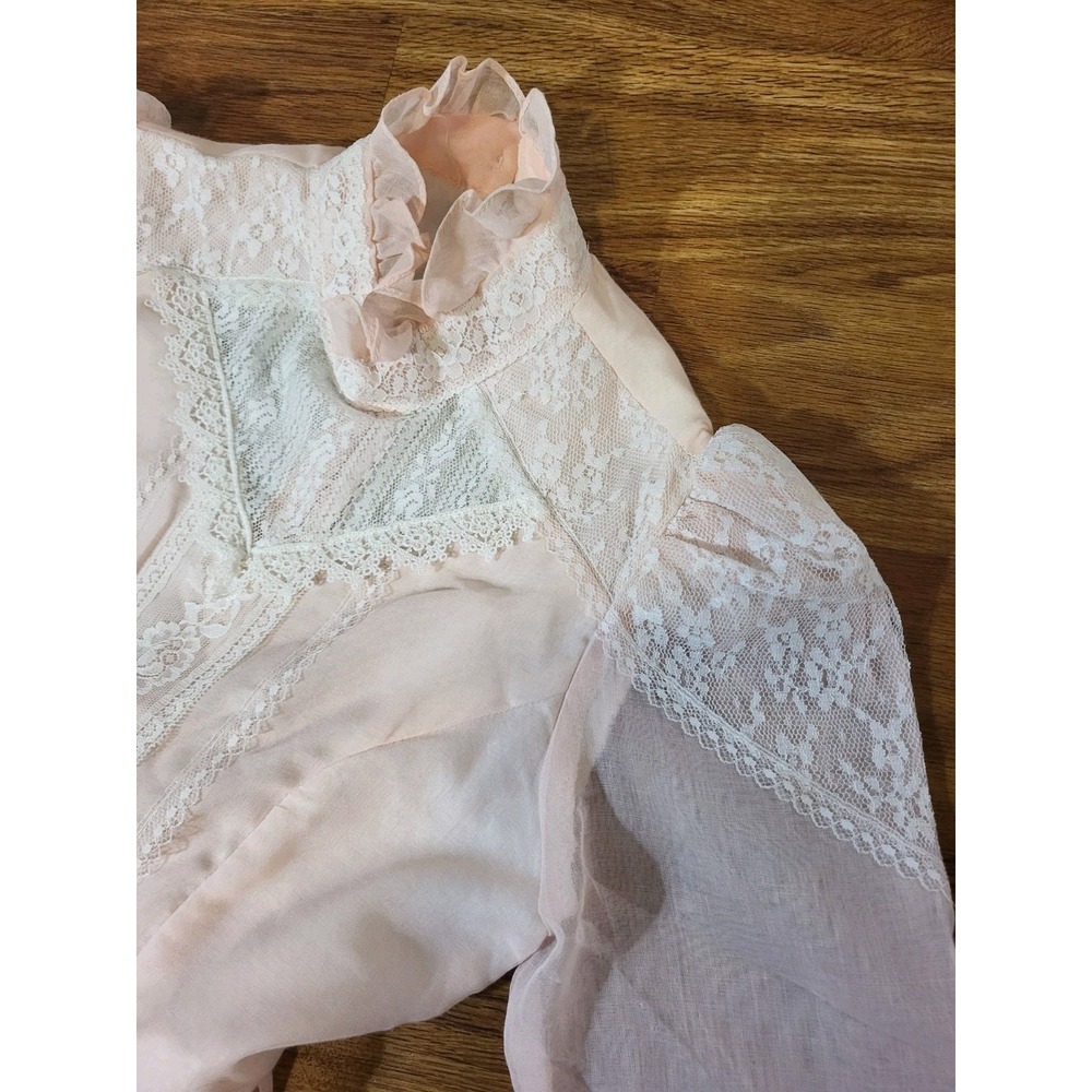 Vtg 70s Jeunes Filles Gunne Sax Jessica McClintock Size 12 Cottagecore Prairie - Picture 3 of 6